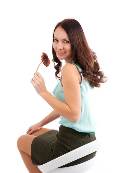 Mujer sobre un fondo blanco. —  Fotos de Stock