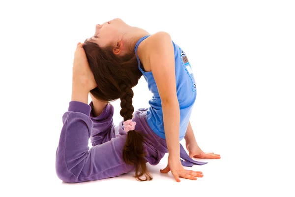 Girl gymnast , isolated — Stock Photo, Image