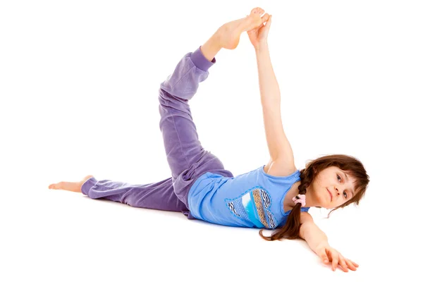 Girl gymnast , isolated — Stock Photo, Image