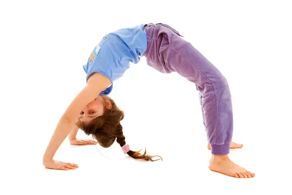 Girl gymnast , isolated — Stock Photo, Image