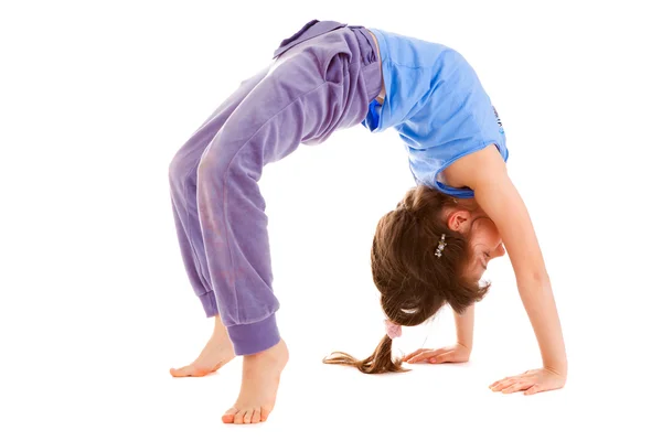 Girl gymnast , isolated — Stock Photo, Image