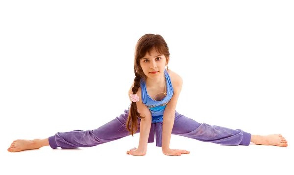 Dívka gymnastka, izolované — Stock fotografie