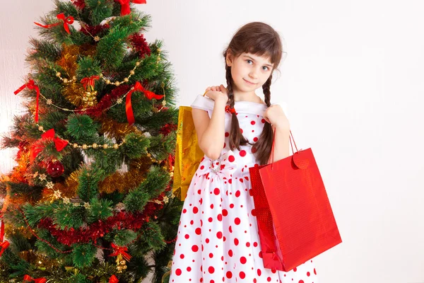 Meisje, Kerstmis — Stockfoto