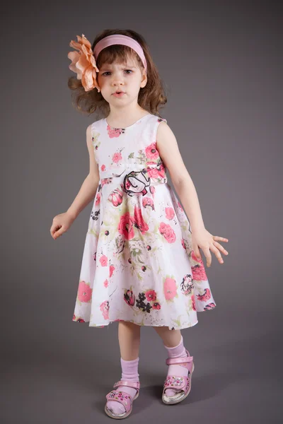 Little girl in a dress — Stock Photo, Image