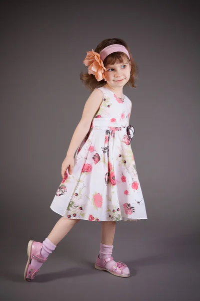 Little girl in a dress — Stock Photo, Image