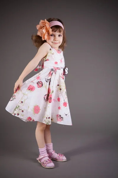Little girl in a dress — Stock Photo, Image