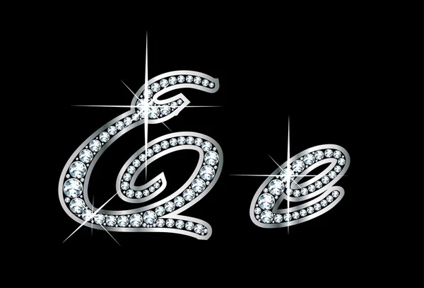 Script diamant bling ee brieven — Stockvector