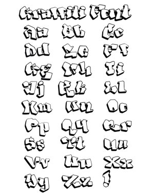 grafiti anahat yazı tipi