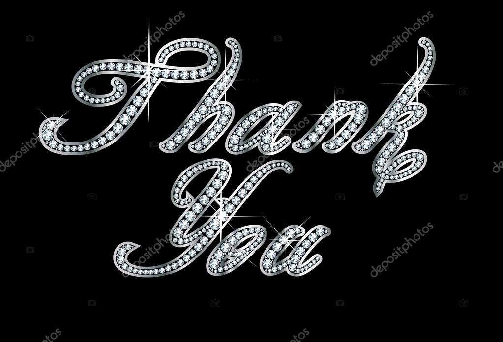 Thank You in Script Diamond Bling Letters Stock Vector by ©suwanneeredhead  48818013