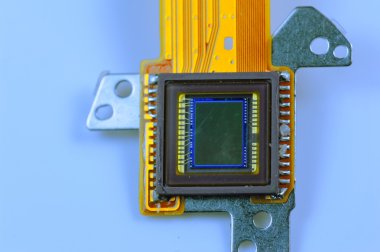 bir karta fiber optik arka plan dijital fotoğraf makinesinin CCD sensör