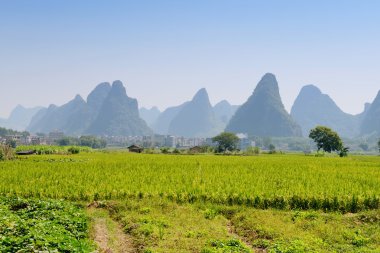 Yangshuo Guilin, Çin 'de manzara