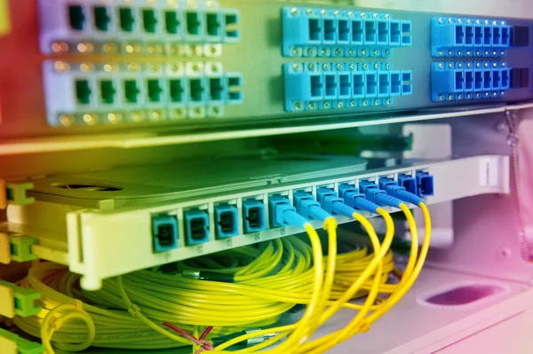 Communication and internet network server room — Stock Photo, Image