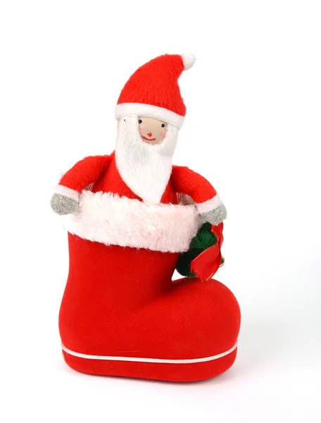 Santa stay in red boot Concept of christmas or holiday — Stock Photo, Image