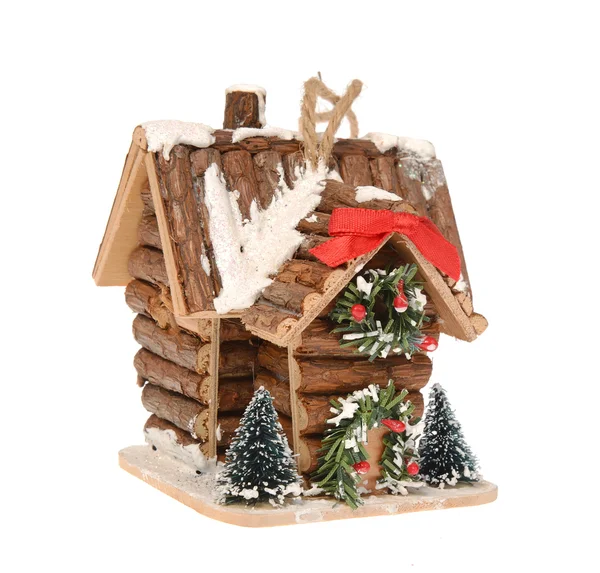 Christmas decorations-wooden cottage — Stock Photo, Image