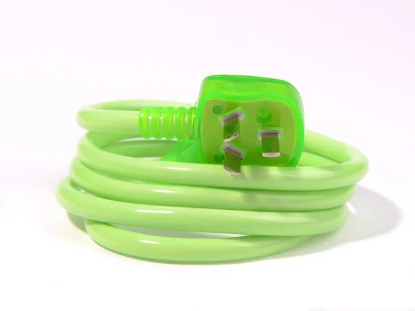 Green power plug — Stock Photo, Image