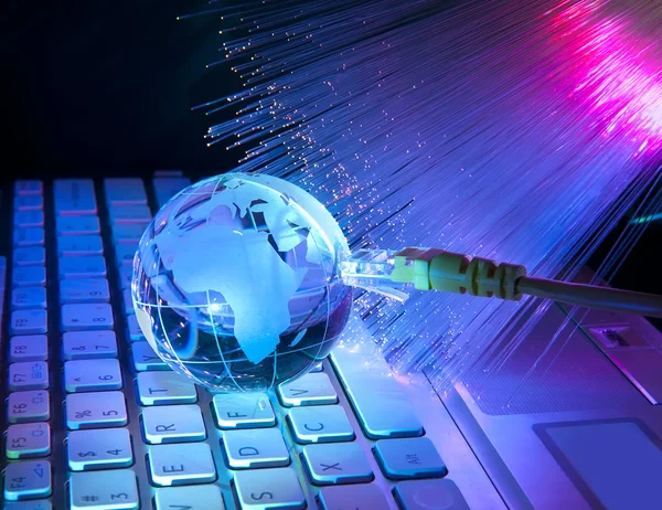 cam fiber kablo toprakla hizmet teknolojisi fiber optik arka plan stili ile