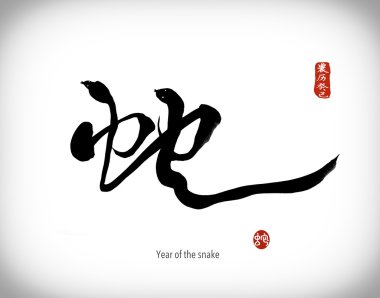 Chinese calligraphy mean snake