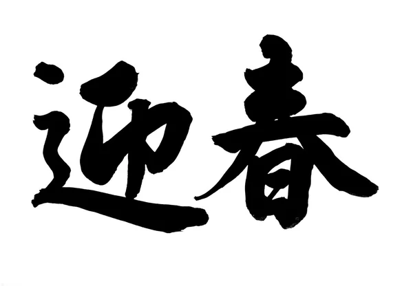 Calligraphie chinoise signifie printemps et bonheur — Photo
