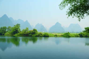 Yangshuo Guilin, Çin 'de manzara