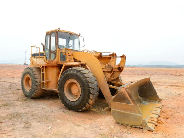 Bulldozer on a building site — Stock Photo, Image