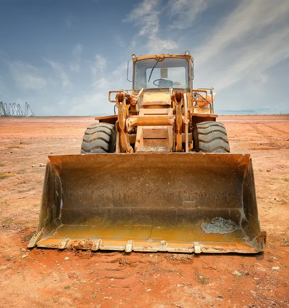 Bulldozer on a building site — Stock Photo, Image