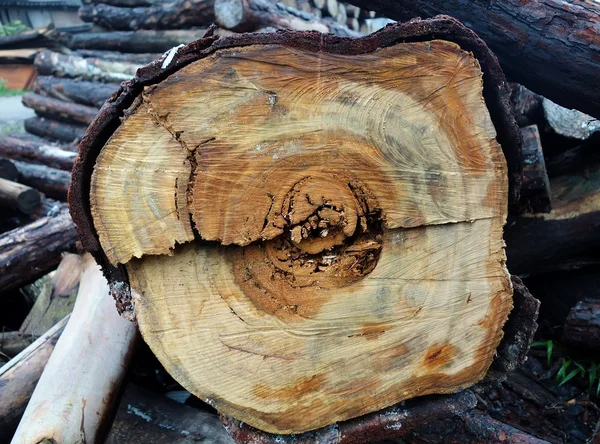 Holzstapel in Holzwerk — Stockfoto