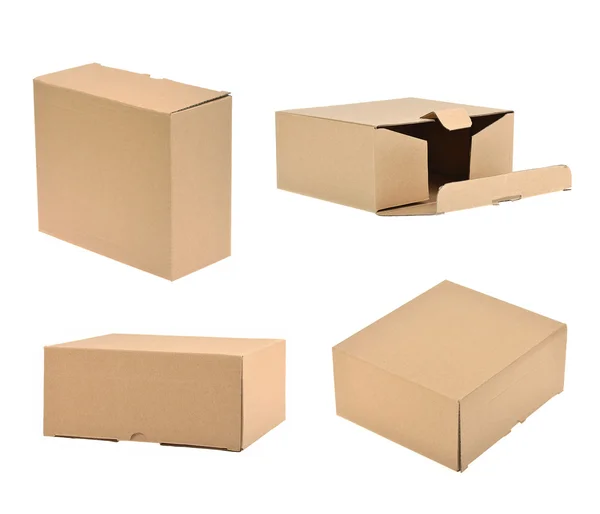 Cardboard box isolated on the white background — Stock Photo, Image