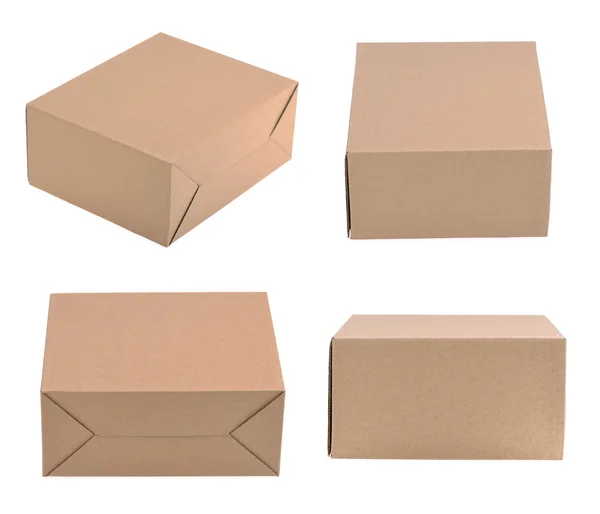 Cardboard box isolated on the white background — Stock Photo, Image