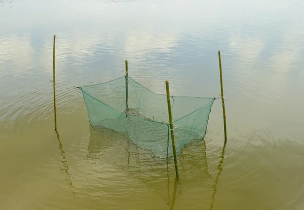 Red de pescadores en el río — Foto de Stock