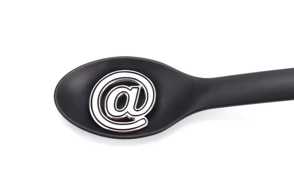 Abstract e-mail symbol on spoon — Stock Photo, Image