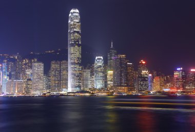 Hong kong şehir manzarası panorama, gece