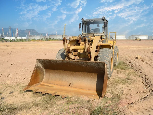 Bulldozer on a building site — Stock Photo, Image