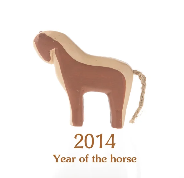 2014 Año Nuevo Lunar chino del caballo, caballo de juguete de madera — Foto de Stock