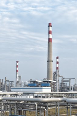 Gaz işleme fabrikası. Gaz ve petrol sanayiinin manzarası