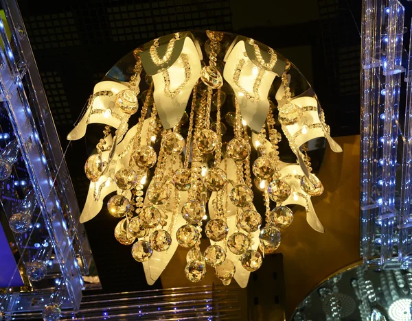 Elegant crystal chandelier — Stock Photo, Image