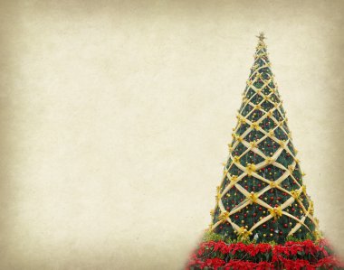 eski kağıt üzerinde Noel ağacı