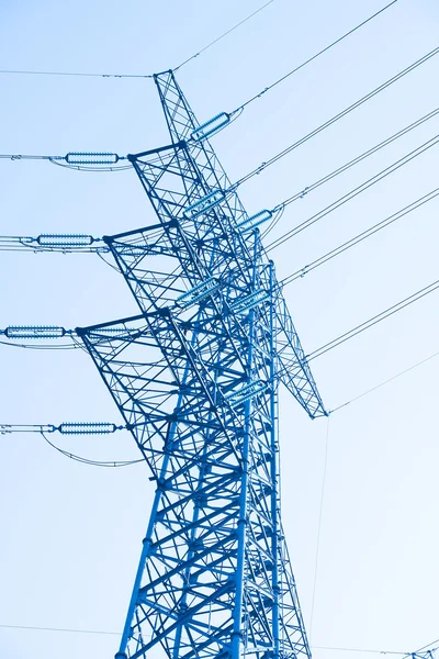 Electric pillar over blue sky — Stock Photo, Image