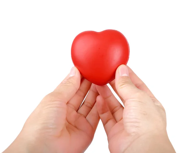 Hands holding red heart — Stock Photo, Image