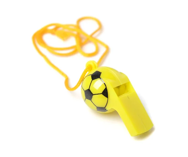 Football shape whistle isolated on a white background. — Stock Photo, Image