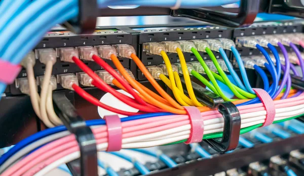 Thernet Kabels Netwerk Switching Hub Lan Systeem Communicatie — Stockfoto