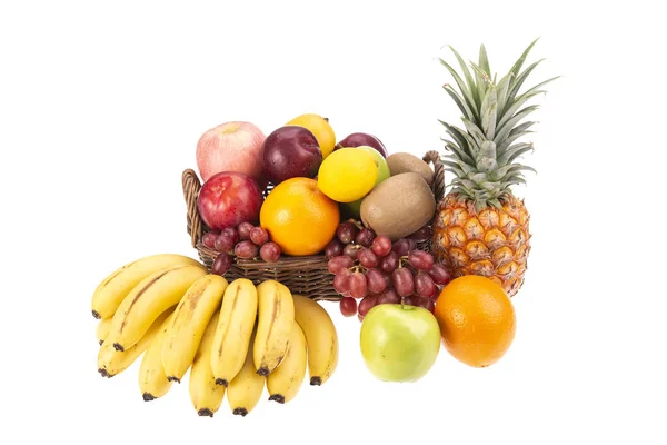 Tropiska Frukter Isolerade Vitt — Stockfoto