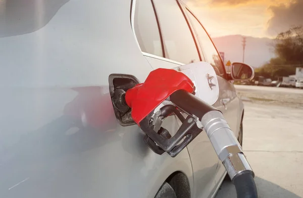 Encher Combustível Posto Gasolina — Fotografia de Stock