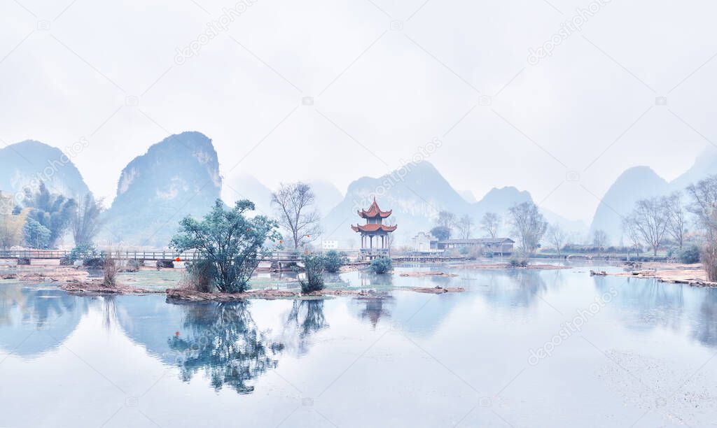 Pavilion in Jingxi, Guangxi, China