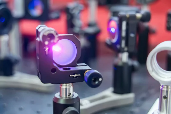 Experiment Laserovým Zařízením Optické Laboratoři — Stock fotografie
