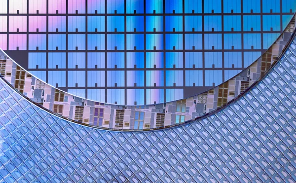 Silicon Wafers Microchips Used Electronics Fabrication Integrated Circuits — Stock Photo, Image
