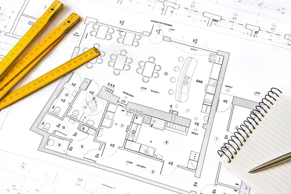 Architectural drawing, objects — Stock Photo, Image