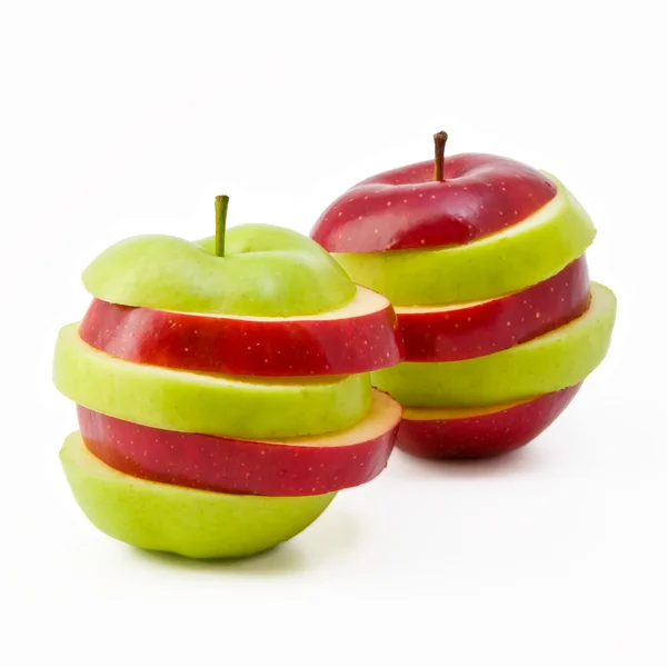 Дві змішані яблука — стокове фото