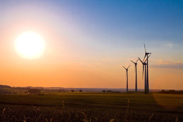 Windmills at sunset — Stock Photo, Image