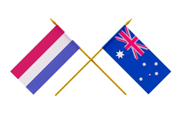 Flags, Australia and Netherlands — Stock Photo, Image