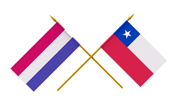 Flags, Chile and Netherlands — Stock Photo, Image